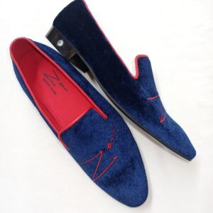 A Pair of Blue and Red Shoes